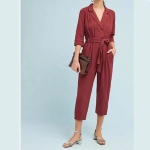 Anthropologie trench jumpsuit